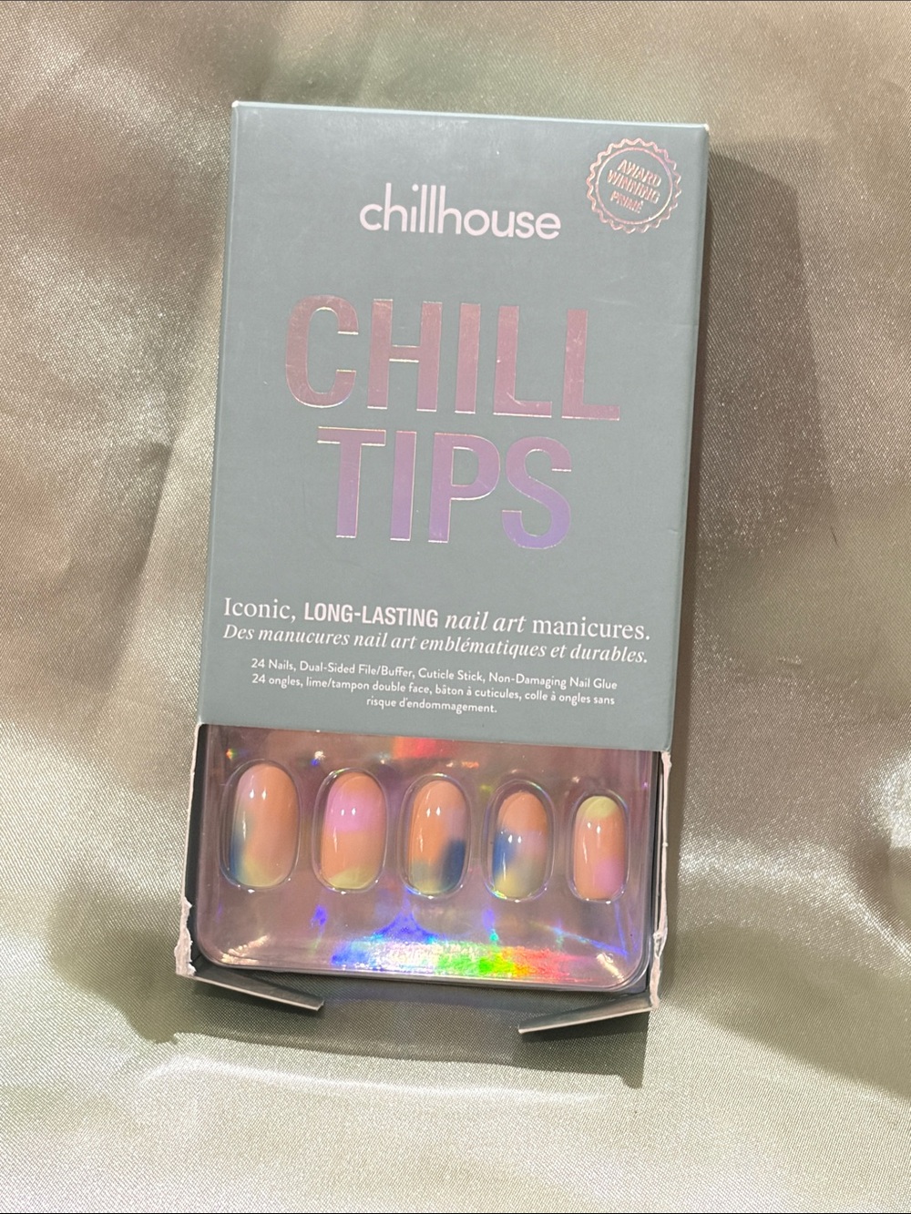Chillhouse Press-On Nails — Tiedye Pink & Peach Chill Tips